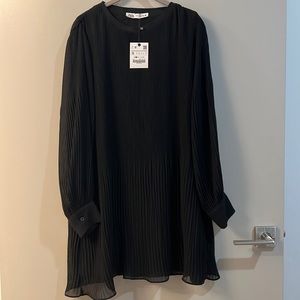 🖤 Black Zara Babydoll Long Sleeve Dress Size S NWT 🏷️